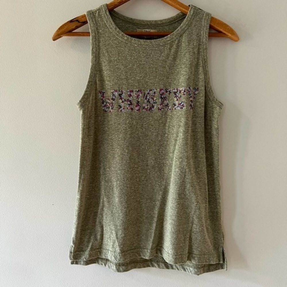 True Craft WHISKEY green heather tank top sz XS